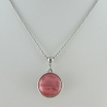 Lange Kette mit 2in1 Polaris Cabochon Rot Rosa (389)