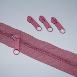Endlos-Reißverschluss altrosa & Zipper 5 mm Schiene rosa 