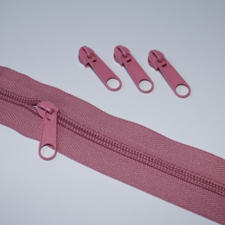 Reißverschluss altrosa & Zipper 5 mm Schiene rosa RE