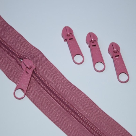 Reißverschluss altrosa & Zipper 5 mm Schiene rosa RE