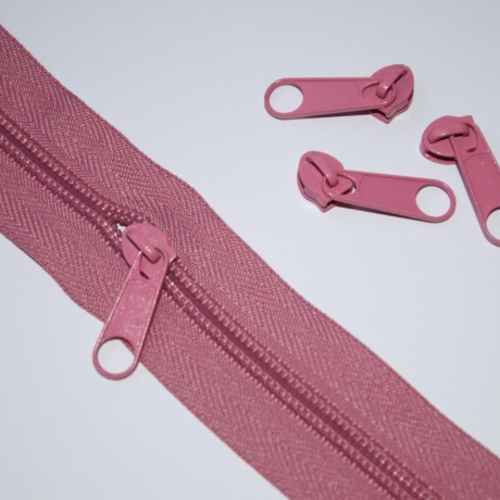 Reißverschluss altrosa & Zipper 5 mm Schiene rosa RE