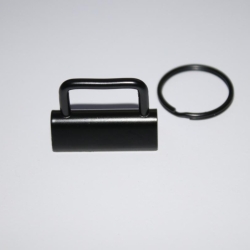 Schlüsselband Rohling 30 mm schwarz Metall & Ring