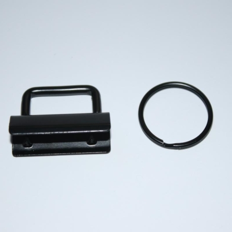 Schlüsselband Rohling 30 mm schwarz Metall & Ring