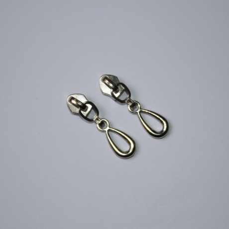 2x Zipper Tropfen silber für 5 mm Spirale Tropfen-Form