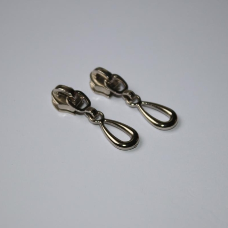 2x Zipper Tropfen silber für 5 mm Spirale Tropfen-Form