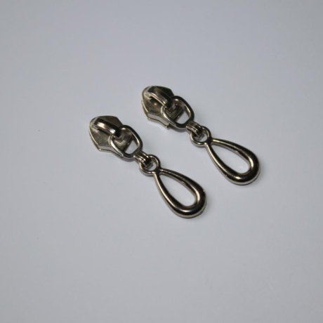 2x Zipper Tropfen silber für 5 mm Spirale Tropfen-Form
