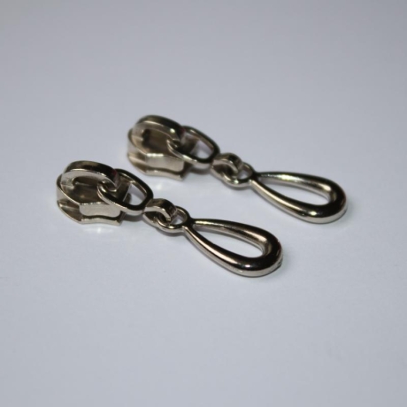 2x Zipper Tropfen silber für 5 mm Spirale Tropfen-Form