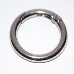 2x Rundkarabiner silber 34mm / 25mm Schlüsselring Taschenring RE