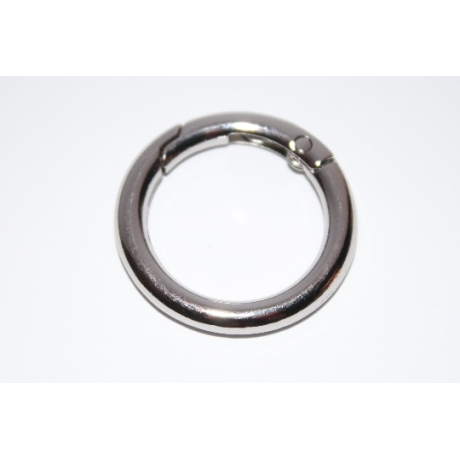 2x Rundkarabiner silber 34mm / 25mm Schlüsselring Taschenring RE