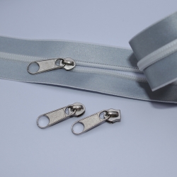 REST 1m Reflektor Reißverschluss 3mm reflektierend silber