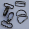 SET 30 mm altsilber Karabinerhaken Schieber D-Ringe antiksilber