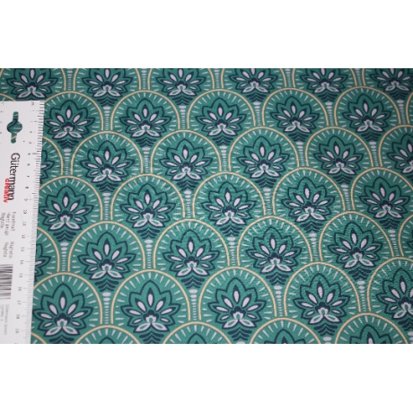 beschichtete Baumwolle Abstrakt Blumen teal petrol Poppy Fabrics