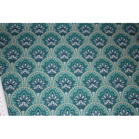 beschichtete Baumwolle Abstrakt Blumen teal petrol Poppy Fabrics