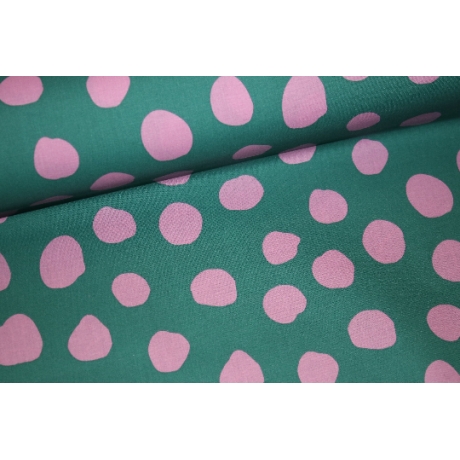 beschichtete Baumwolle Dots Punkte pink auf petrol Poppy Fabrics