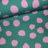 beschichtete Baumwolle Dots Punkte pink auf petrol Poppy Fabrics