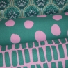 beschichtete Baumwolle Dots Punkte pink auf petrol Poppy Fabrics