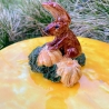 ceramic decorative plate rabbit with pumpkin
