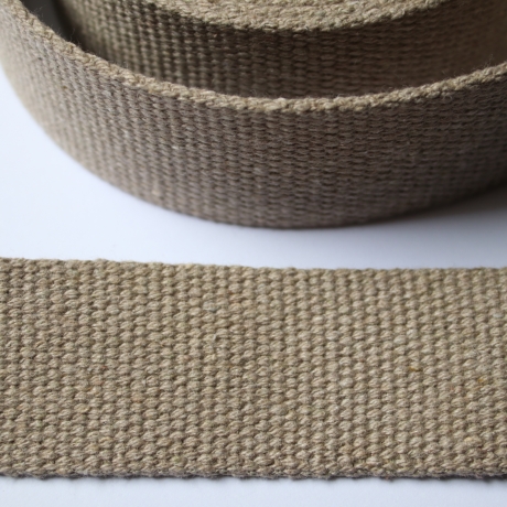 Gurtband Baumwolle recycelt 40 mm leinengrau beige grau