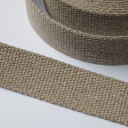 Gurtband Baumwolle recycelt 30 mm leinengrau 