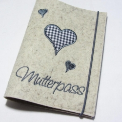 Mutterpass-Hülle aus 100% Wollfilz, Farben wählbar