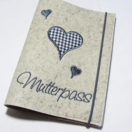 Mutterpass-Hülle aus 100% Wollfilz, Farben wählbar