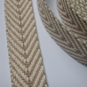 Gurtband Baumwolle Fischgrät sand / natur 40 mm Chevron recycelt