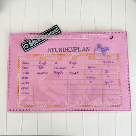 Stickdatei Planer Stundenplan & Blanko für Putzplan Lernplan usw 