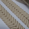 Gurtband Baumwolle Fischgrät sand / natur 40 mm Chevron recycelt