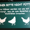 Schild Hühner füttern verboten No. 2 - 15x20 cm - Gravurschild