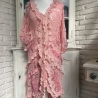 Jacke Strickjacke Bohojacke mit Rüschen und Perlen Taschenwerk