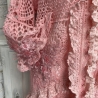 Jacke Strickjacke Bohojacke mit Rüschen und Perlen Taschenwerk