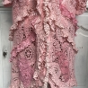 Jacke Strickjacke Bohojacke mit Rüschen und Perlen Taschenwerk
