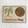 Stickdatei Palme 4x ITH Mugrug Schild mit Spruch und Blanko