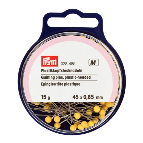 Plastikkopfstecknadeln, 0,65 x 45mm, gelb Prym