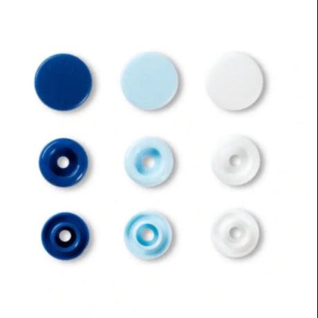 Druckknopf Color Snaps|Prym Love|12,4mm|Blau|Weiß Art.393009