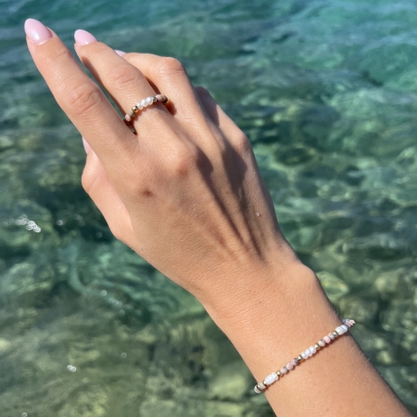 Marigria Jewelry - Perlenring „Rosé“ 