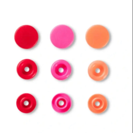 Druckknopf Color Snaps|Prym Love12,4mm|Rot|Pink|Orange Art.393002