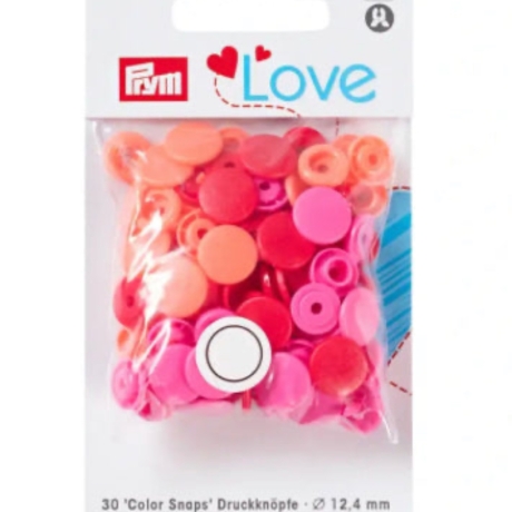 Druckknopf Color Snaps|Prym Love12,4mm|Rot|Pink|Orange Art.393002