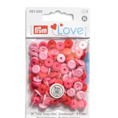 Druckknopf Mini Color Snaps,Prym Love,9mm,Rosa Pink Rot Art.39360