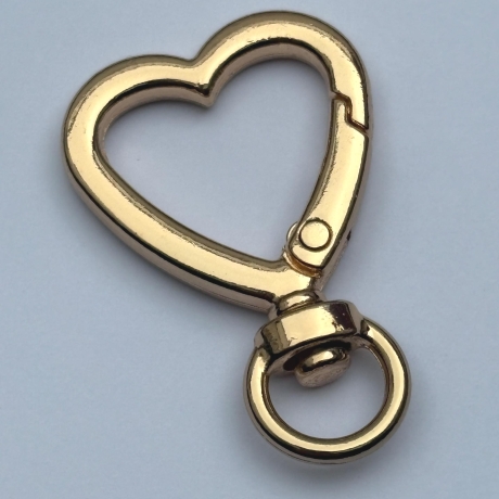 Karabiner HERZ gold Metallkarabiner Herzform Metall 