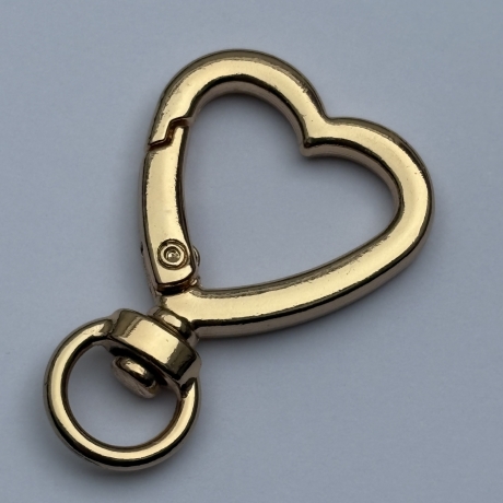 Karabiner HERZ gold Metallkarabiner Herzform Metall 