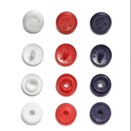 Druckknopf Mini Color Snaps, Prym Love,9mm, Weiss Rot Blau 393603