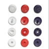 Druckknopf Mini Color Snaps, Prym Love,9mm, Weiss Rot Blau 393603