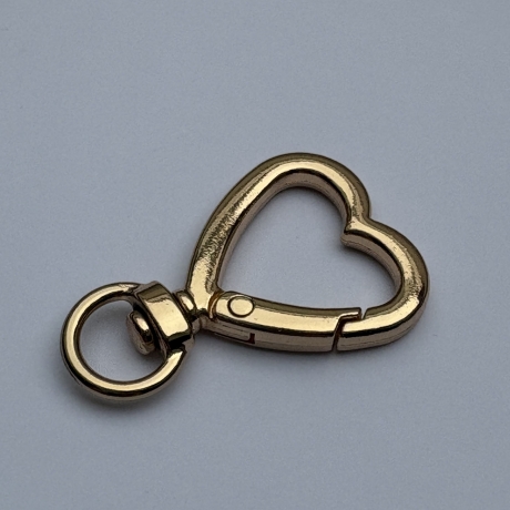 Karabiner HERZ gold Metallkarabiner Herzform Metall 