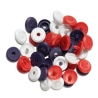 Druckknopf Mini Color Snaps, Prym Love,9mm, Weiss Rot Blau 393603
