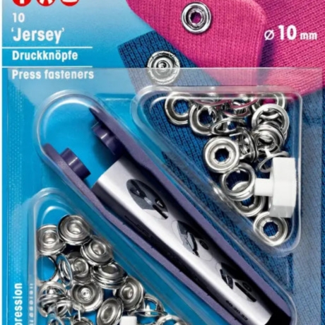 Druckknopf Jersey Nähfrei Silberfarbig Prym, 10 mm Art. 390107