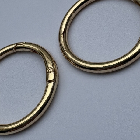 2x Rundkarabiner gold 40mm / 32mm Taschenring