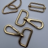 Taschenset 30 mm gold / rosAgold Karabiner D-Ringe + Schieber
