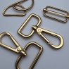 Taschenset 30 mm gold / rosAgold Karabiner D-Ringe + Schieber