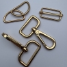 Taschenset 30 mm gold / rosAgold Karabiner D-Ringe + Schieber